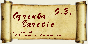 Ozrenka Baretić vizit kartica
